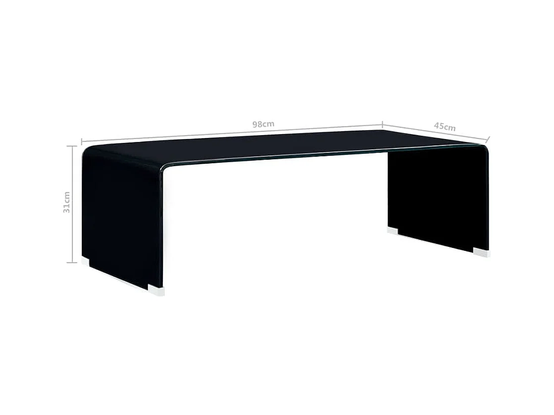 Table basse Noir 98 x 45 x 31 cm Verre trempé FR882394
