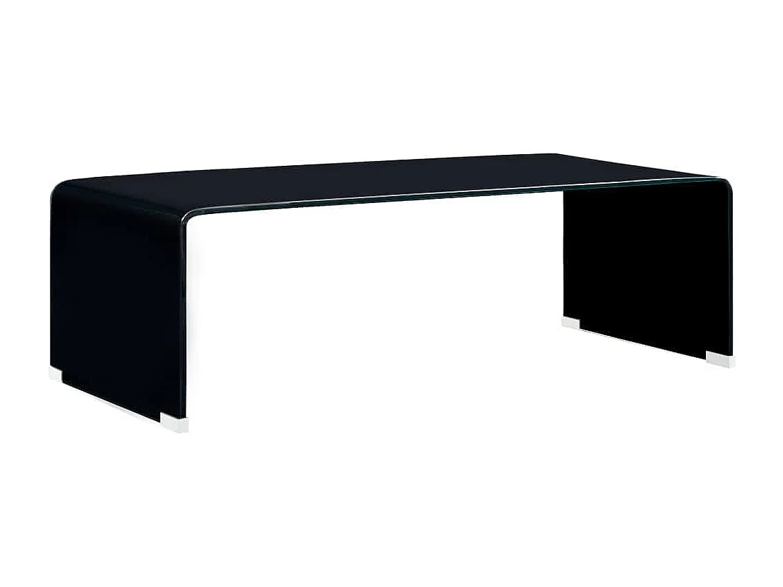 Table basse Noir 98 x 45 x 31 cm Verre trempé FR882394