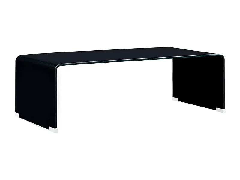 Table basse Noir 98 x 45 x 31 cm Verre trempé FR882394