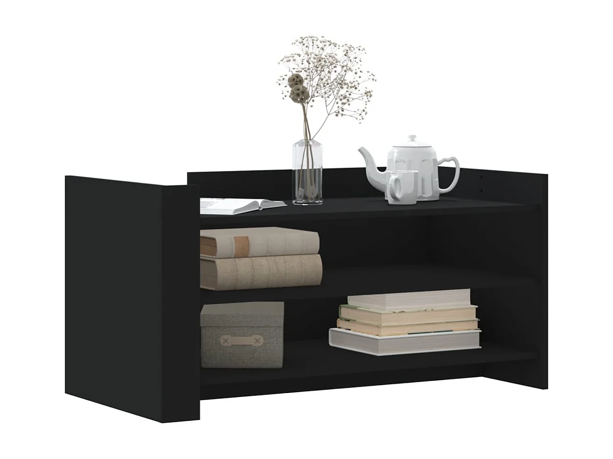 Mesa de centro de madera de ingeniería negra 100x50x50 cm ES425099