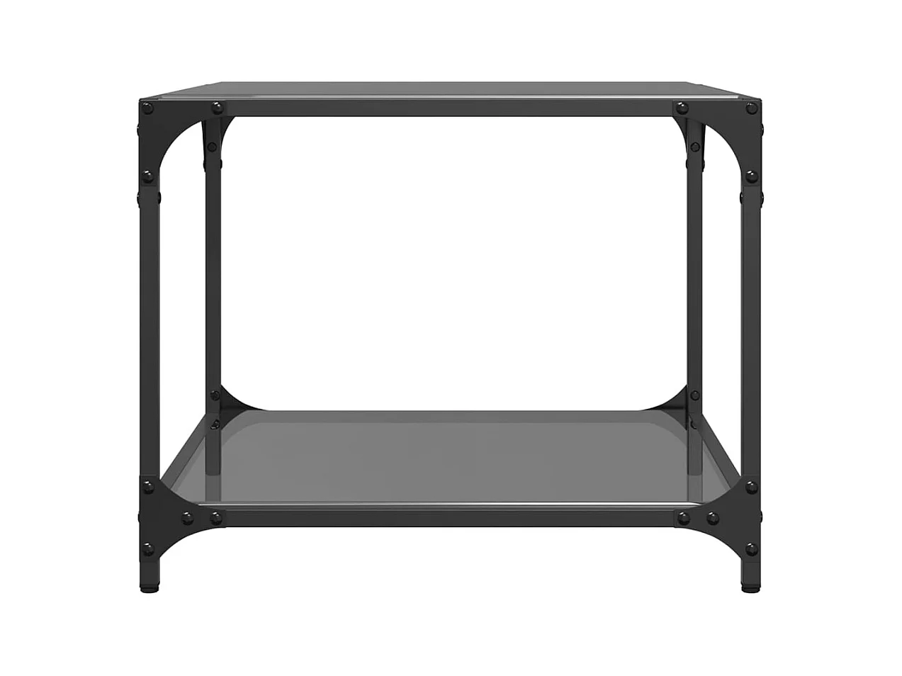 Table basse avec dessus en verre noir 50x50x40 cm acier FR317984