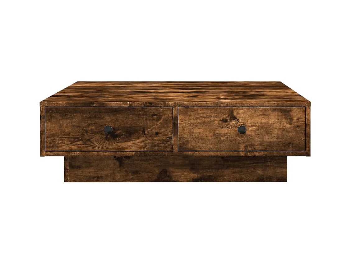 Table basse Chêne fumé 90x90x28 cm Bois d'ingénierie FR350158