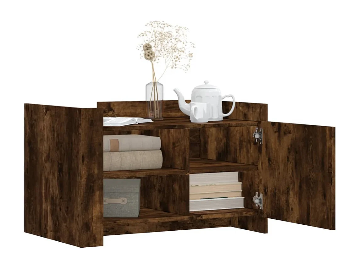 Mesa de centro madera de ingeniería roble ahumado 80x50x50 cm ES919155