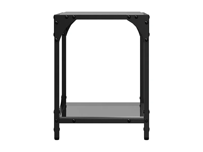 Tables basses avec dessus en verre noir 2 pcs 30x30x40 cm acier FR528738