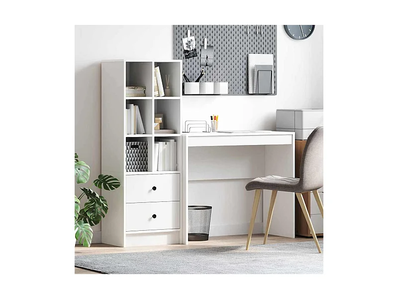 Bureau met opbergruimte 2 pcs Wit 90 x 40 x 76 cm Bewerkt hout