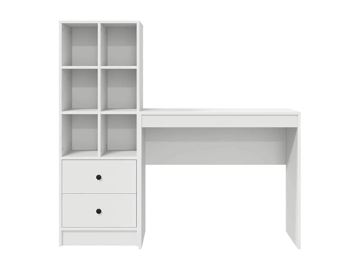 Bureau avec rangement avec tiroir 2 pcs Blanc Bois d'ingénierie