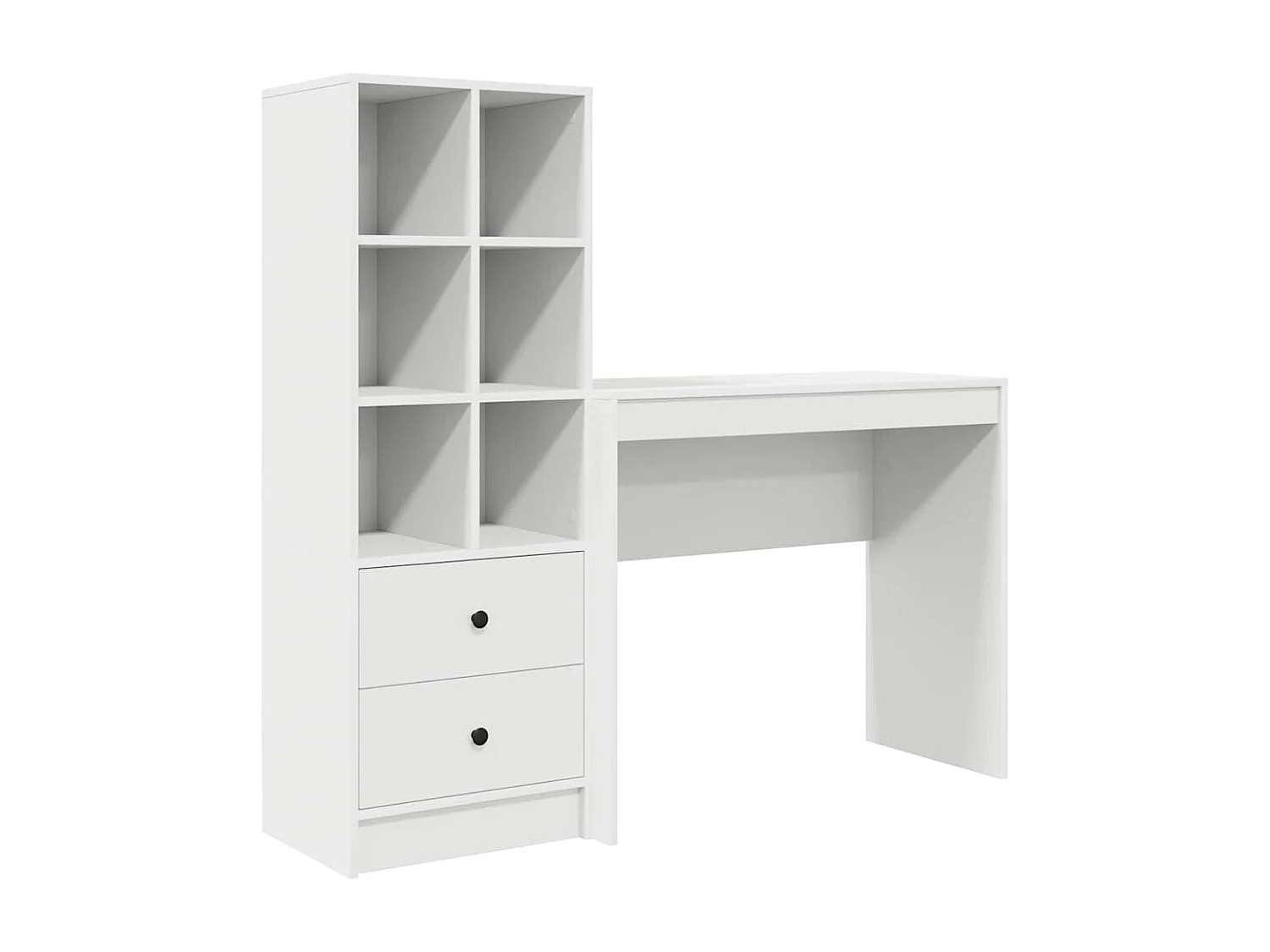 Bureau avec tiroir 2 pcs Blanc