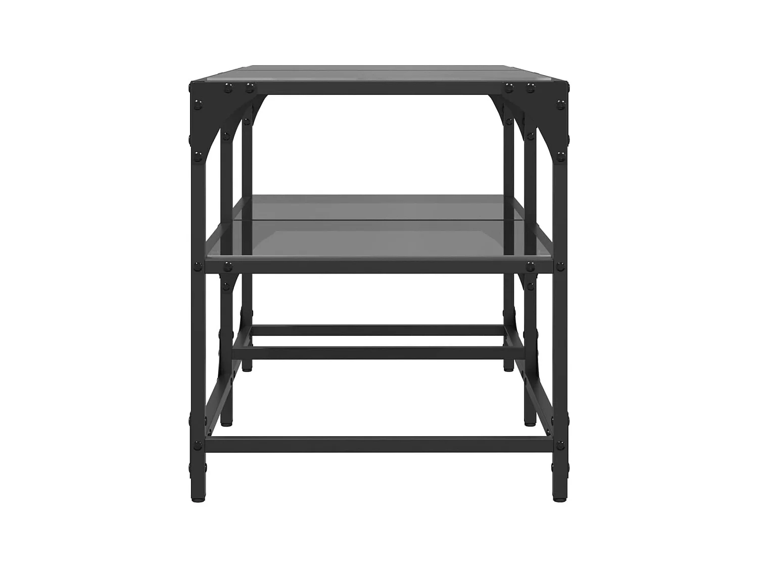 Mesa de centro superficie de vidrio acero negra 78,5x40x45 cm ES746052