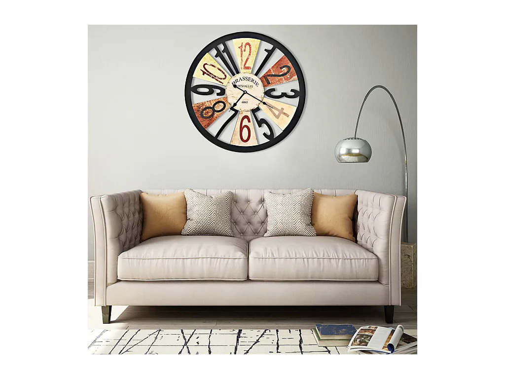 Horloge murale Métal 60 cm Multicolore FR862962