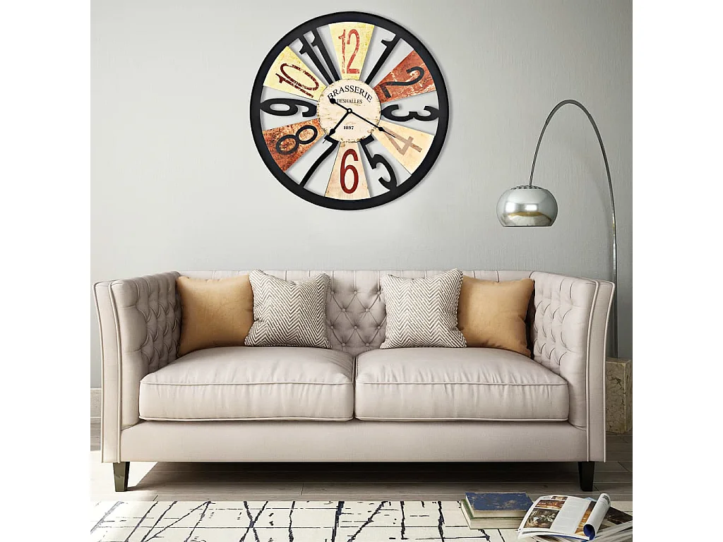 Horloge murale Métal 60 cm Multicolore FR862962