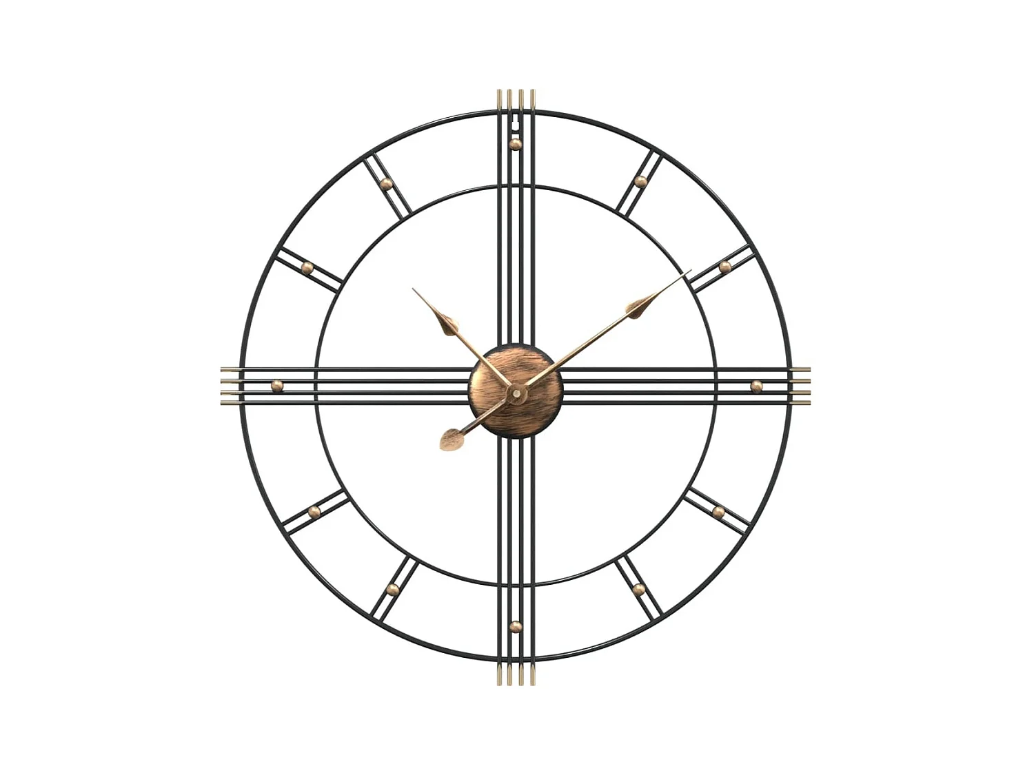 Horloge murale noir Ø60 cm fer FR757614