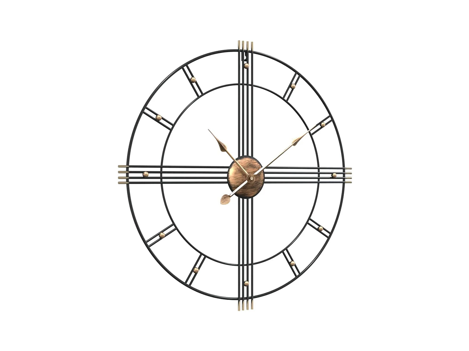 Horloge murale noir Ø60 cm fer FR757614