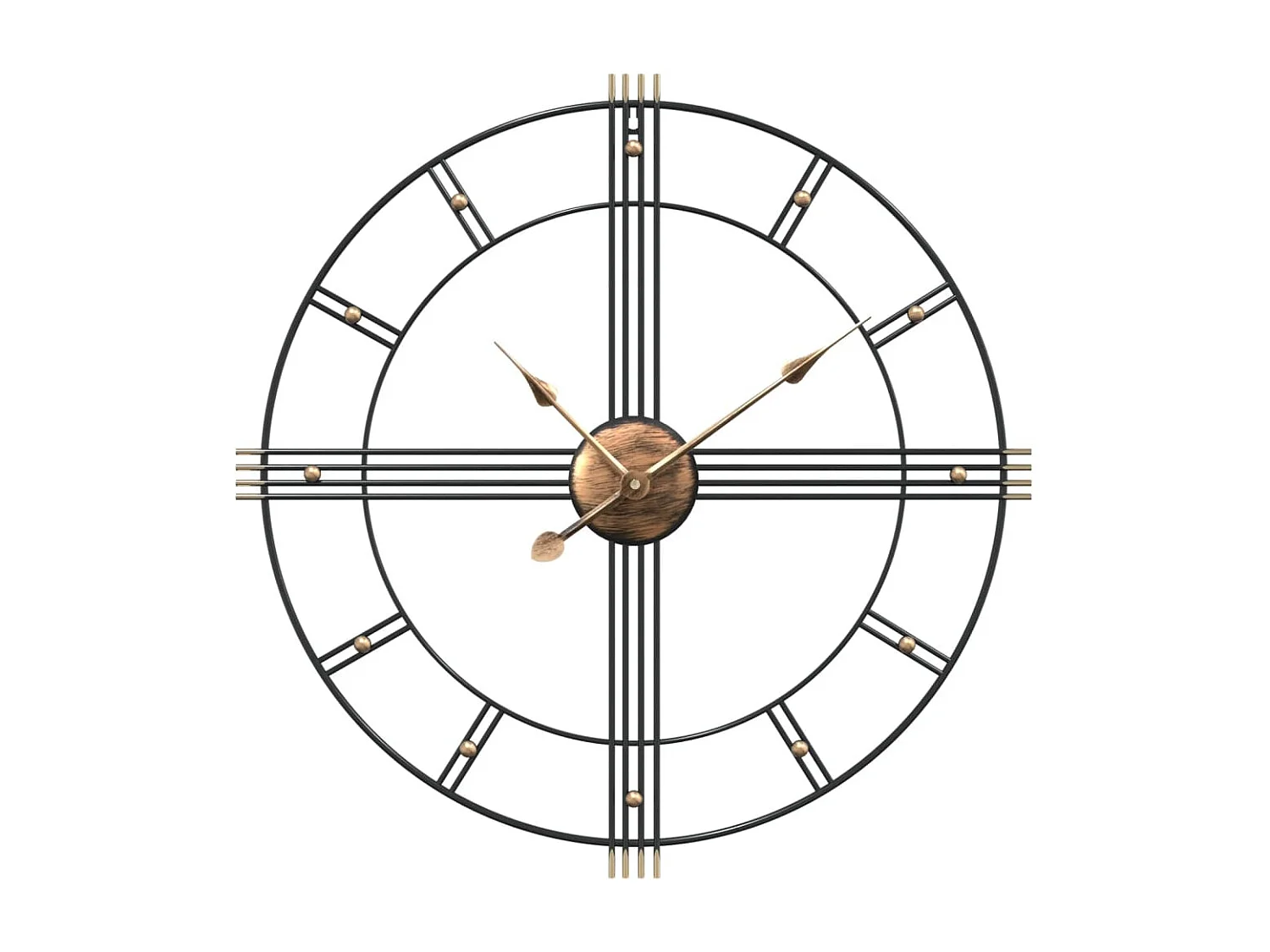 Reloj de pared de hierro negro Ø60 cm ES664813