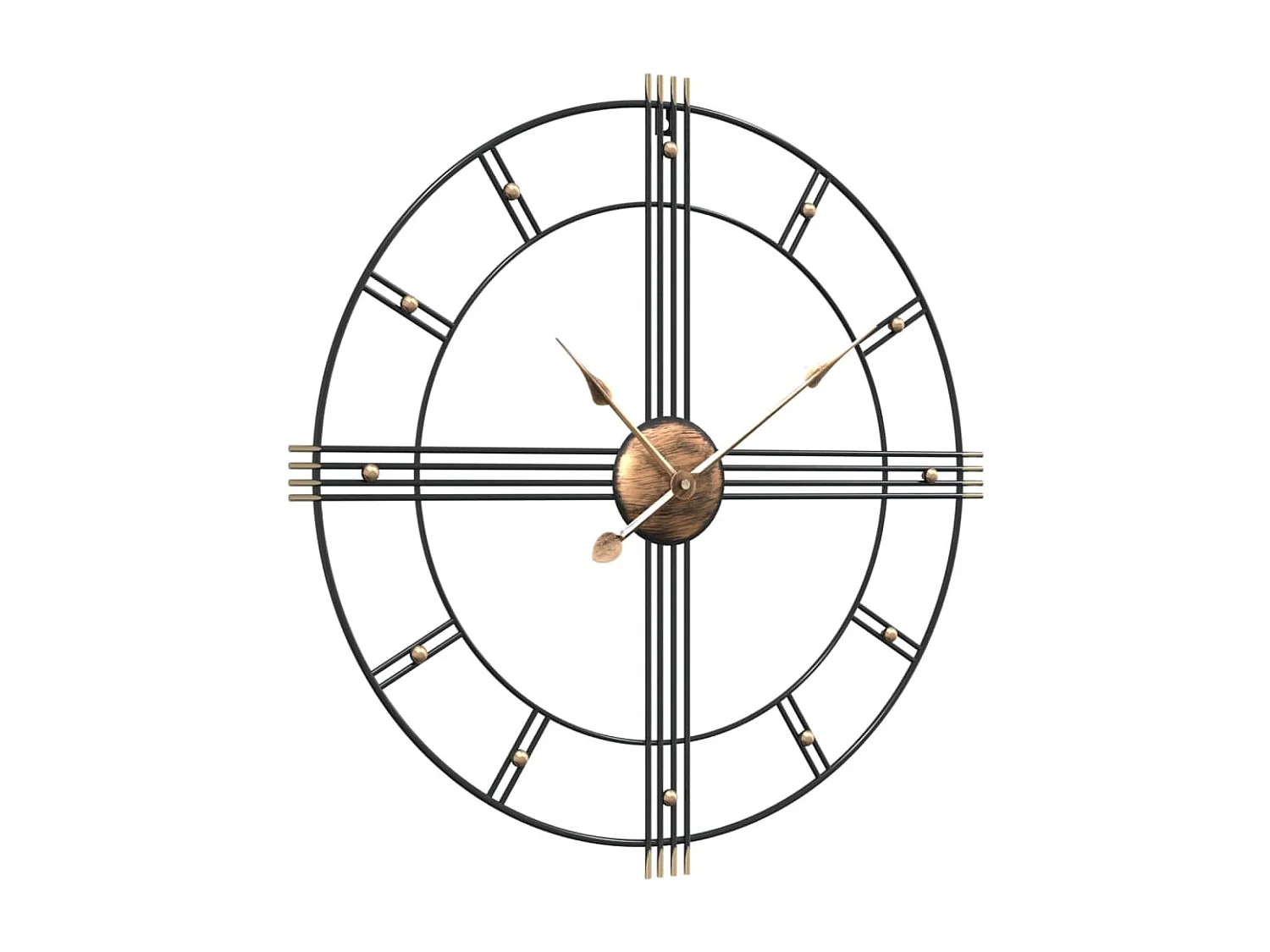 Reloj de pared de hierro negro Ø60 cm ES664813