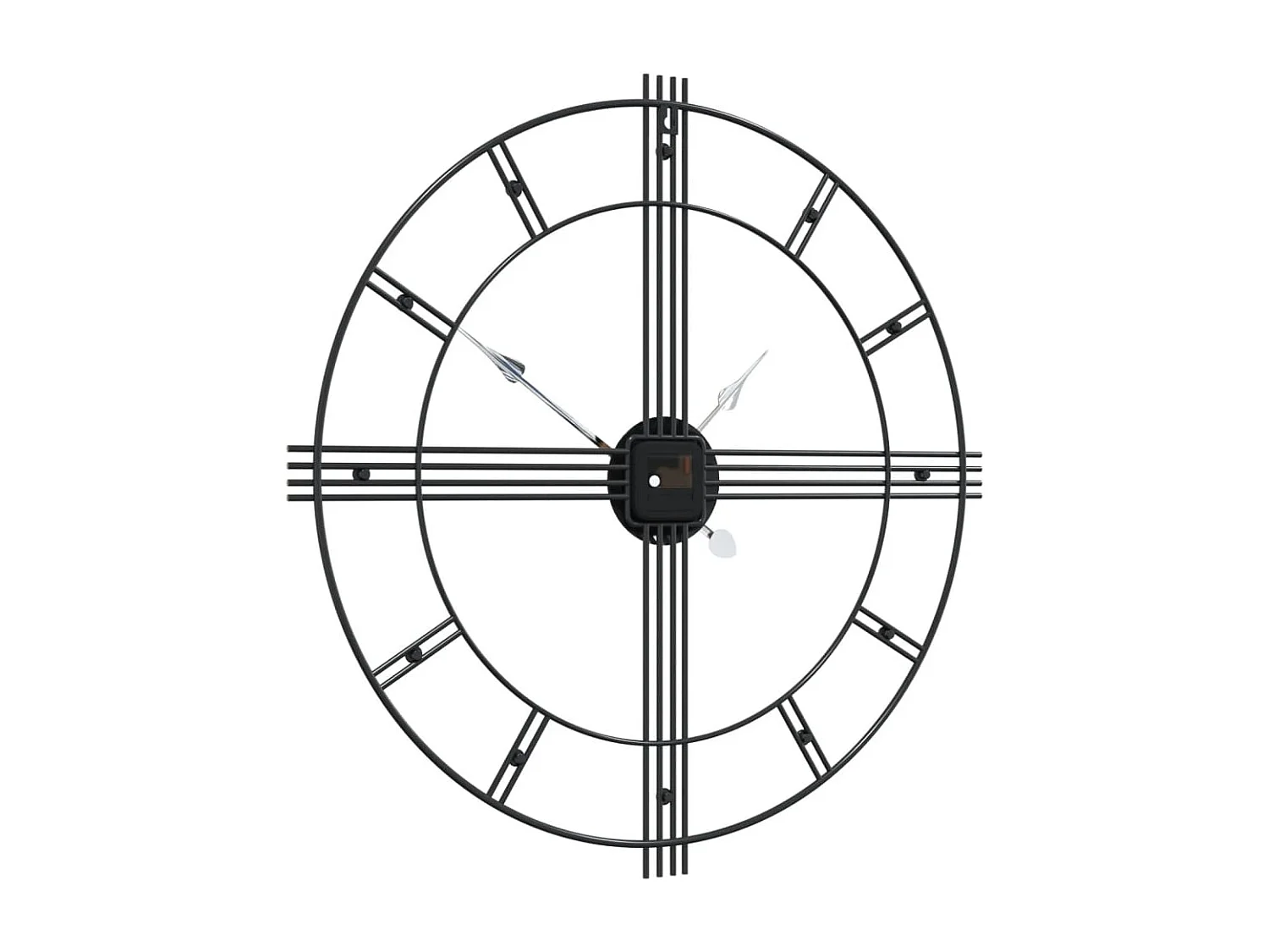 Reloj de pared de hierro negro Ø60 cm ES664813