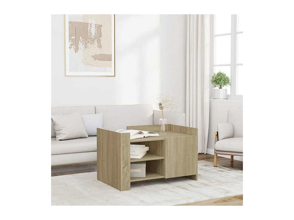 Mesa de centro madera de ingeniería roble Sonoma 80x50x50 cm ES651557