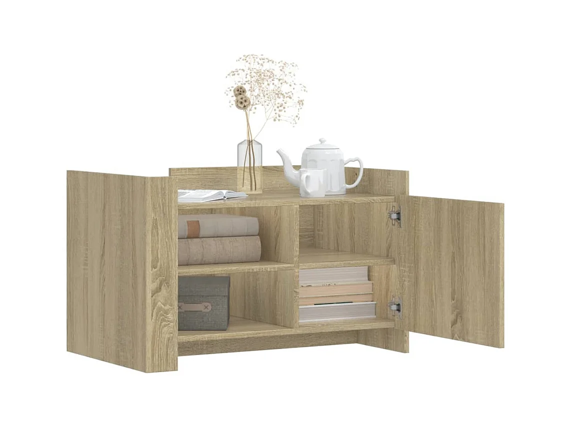 Mesa de centro madera de ingeniería roble Sonoma 80x50x50 cm ES651557