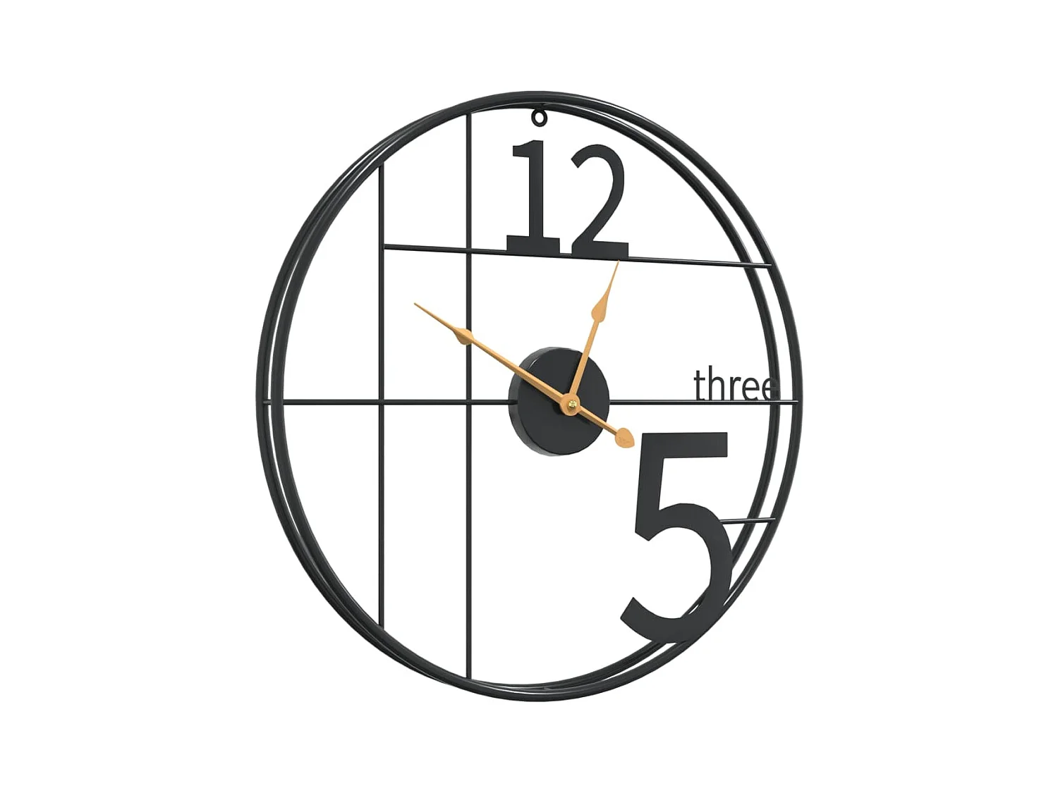 Reloj de pared de hierro negro Ø50 cm ES824264