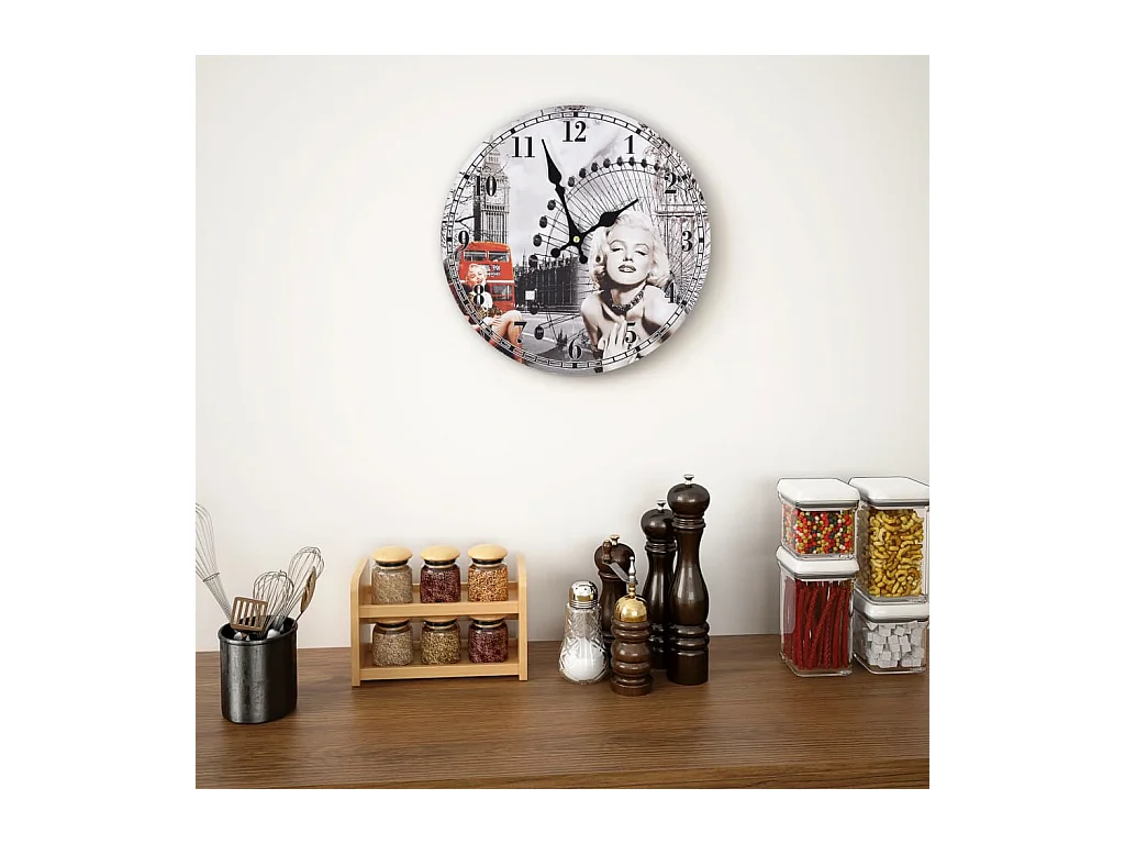 Horloge murale vintage Marilyn Monroe 30 cm FR937590