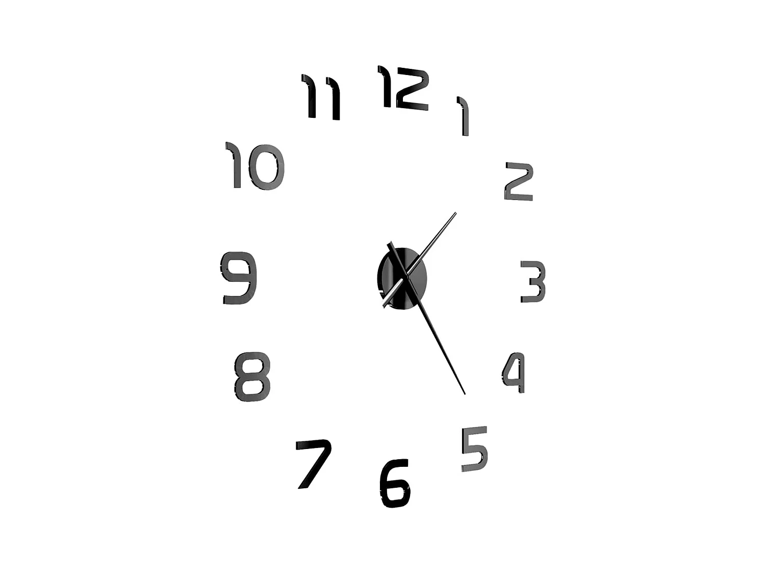 Horloge murale 3D Design moderne 100 cm XXL Noir FR334112