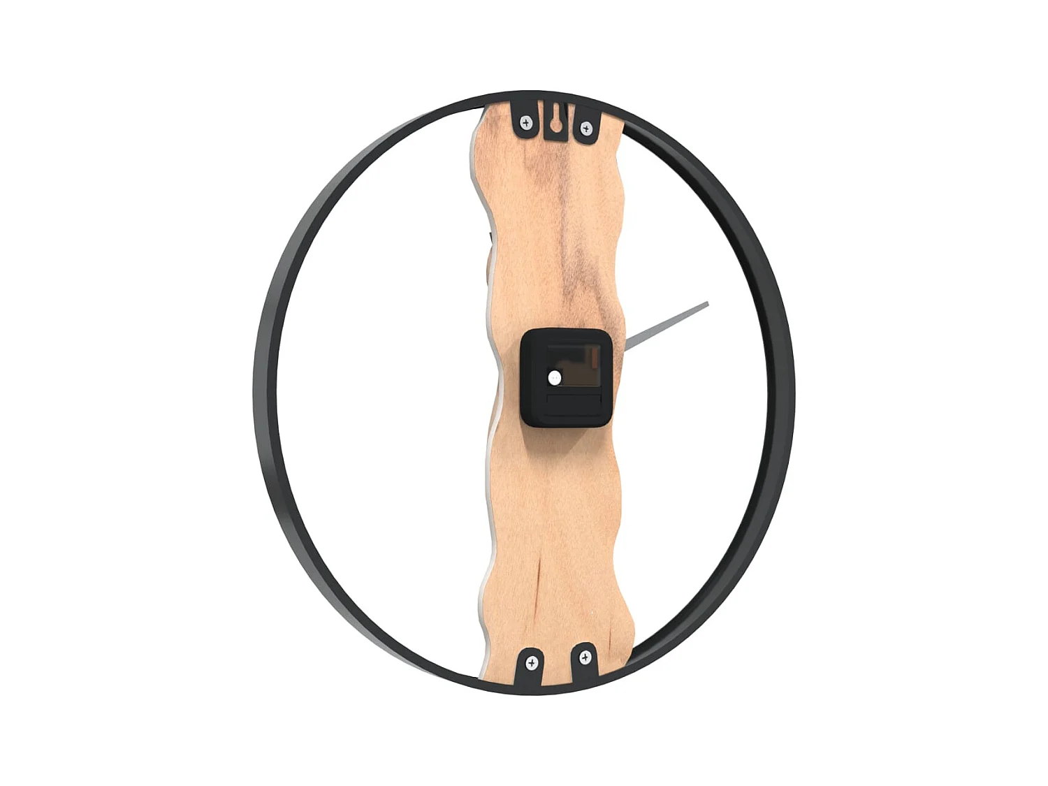 Horloge murale marron Ø35 cm fer et bois de chêne FR988874