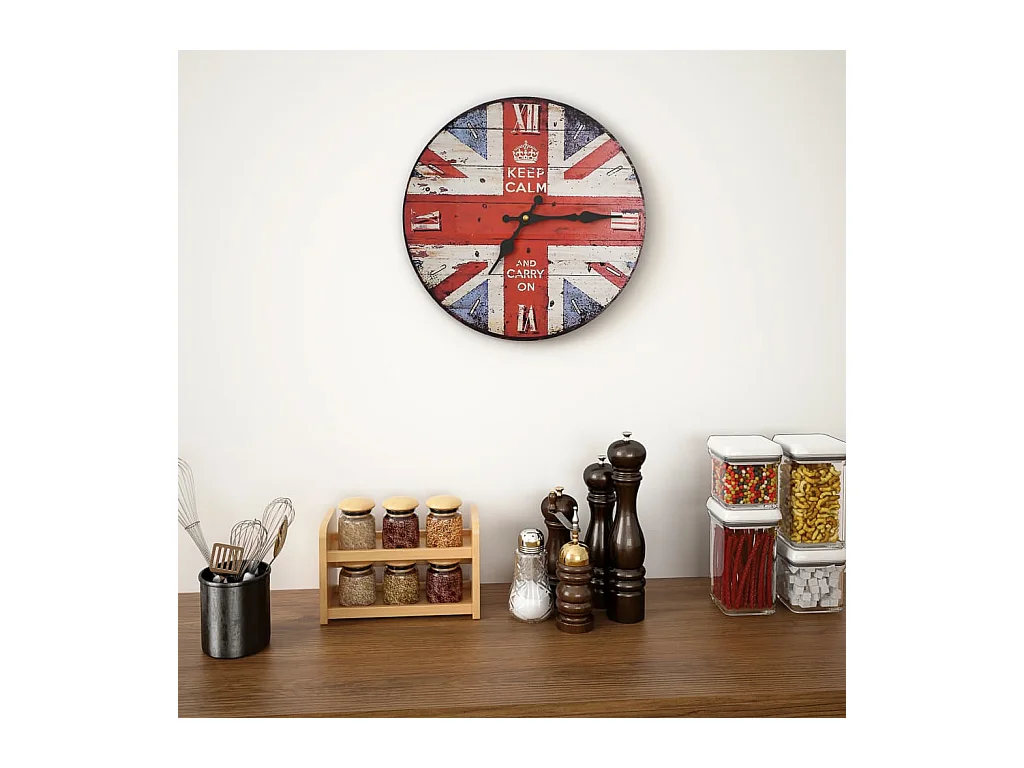 Horloge murale vintage Royaume-Uni 30 cm FR348433