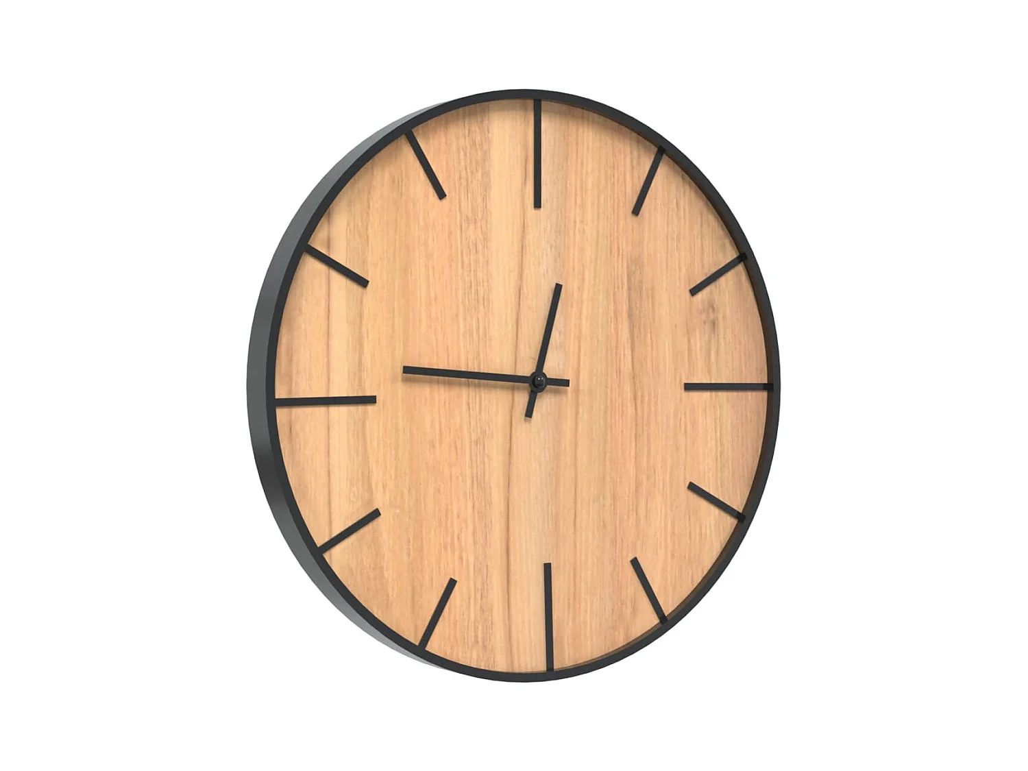 Horloge murale marron Ø39 cm fer et bois d'ingénierie FR189824