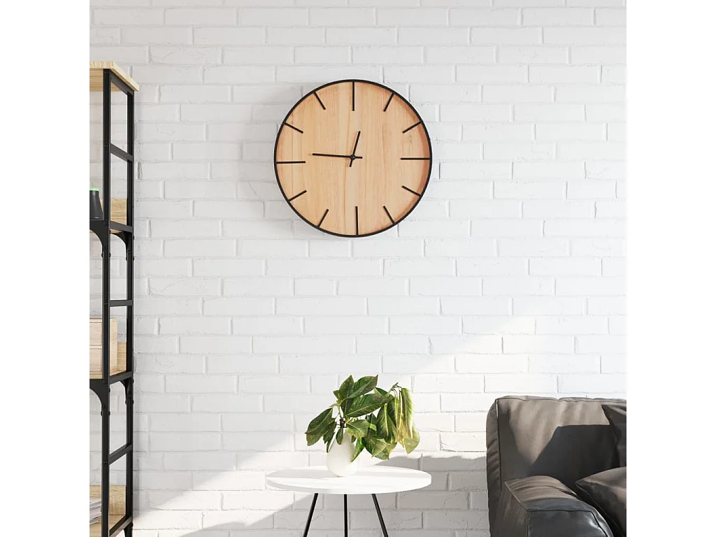Reloj de pared de hierro y madera de ingeniería marrón Ø39 cm ES318995