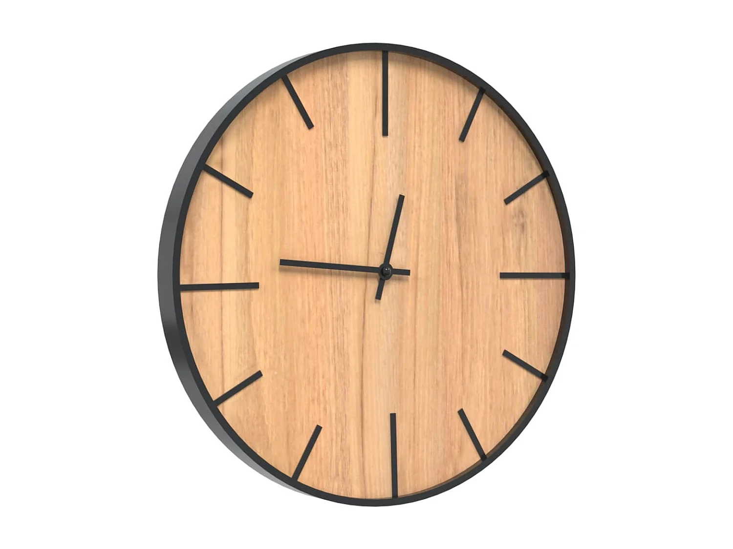 Reloj de pared de hierro y madera de ingeniería marrón Ø39 cm ES318995
