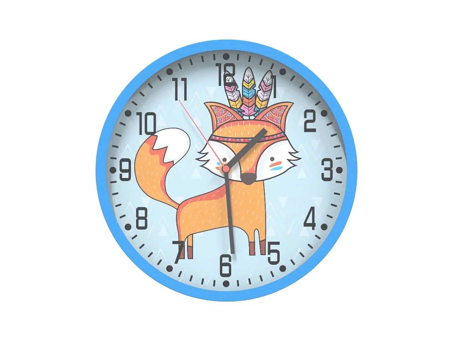 Reloj de pared poliestireno y cristal azul Ø25,5 cm ES335383