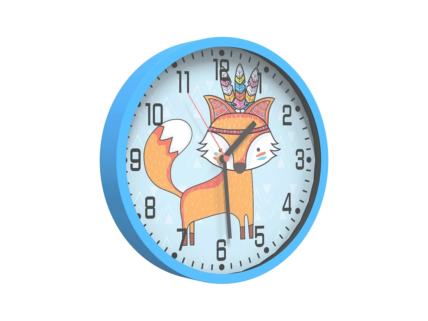 Reloj de pared poliestireno y cristal azul Ø25,5 cm ES335383