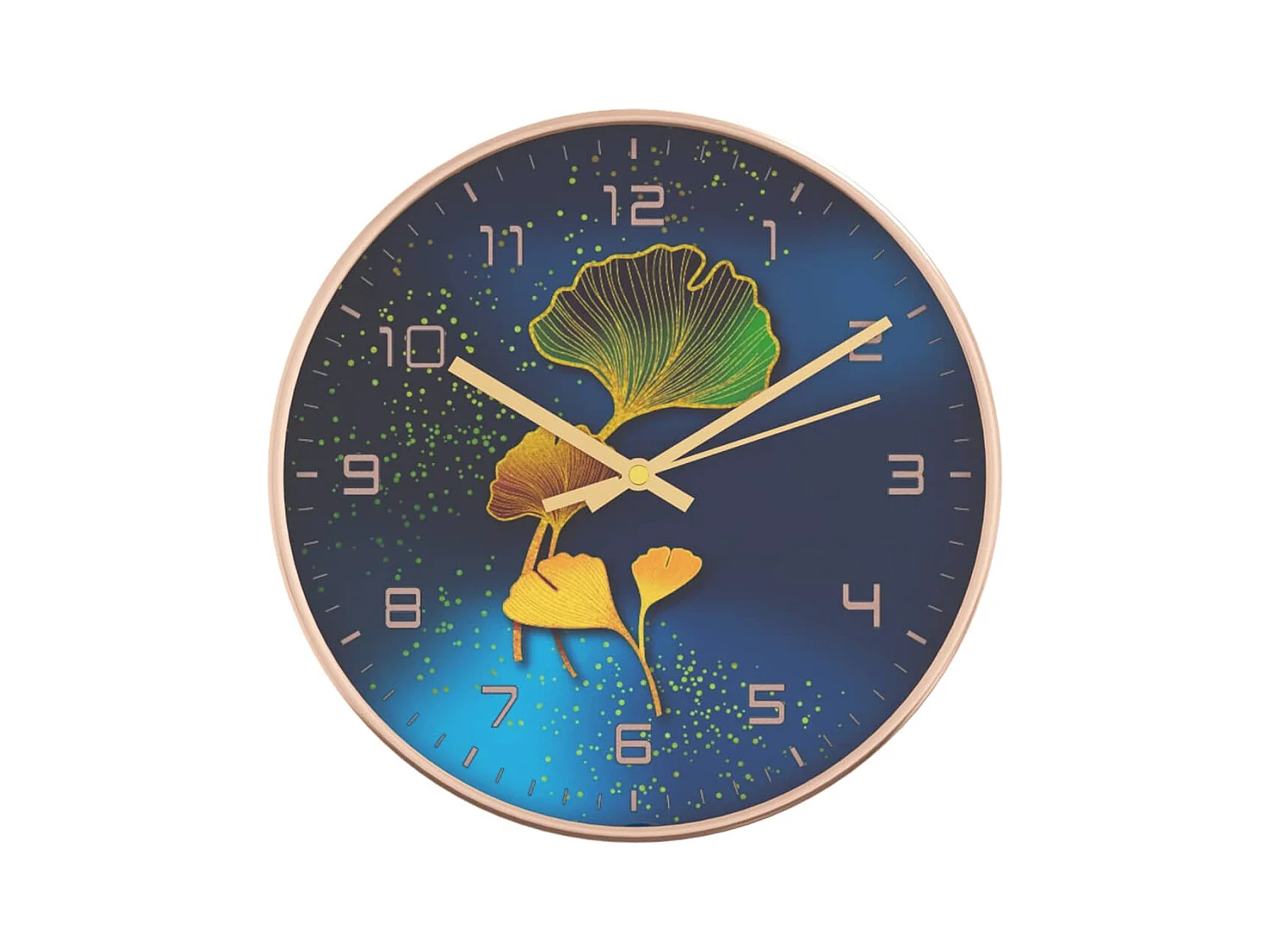 Horloge murale doré et bleu Ø29,5 cm polystyrène et verre FR222955
