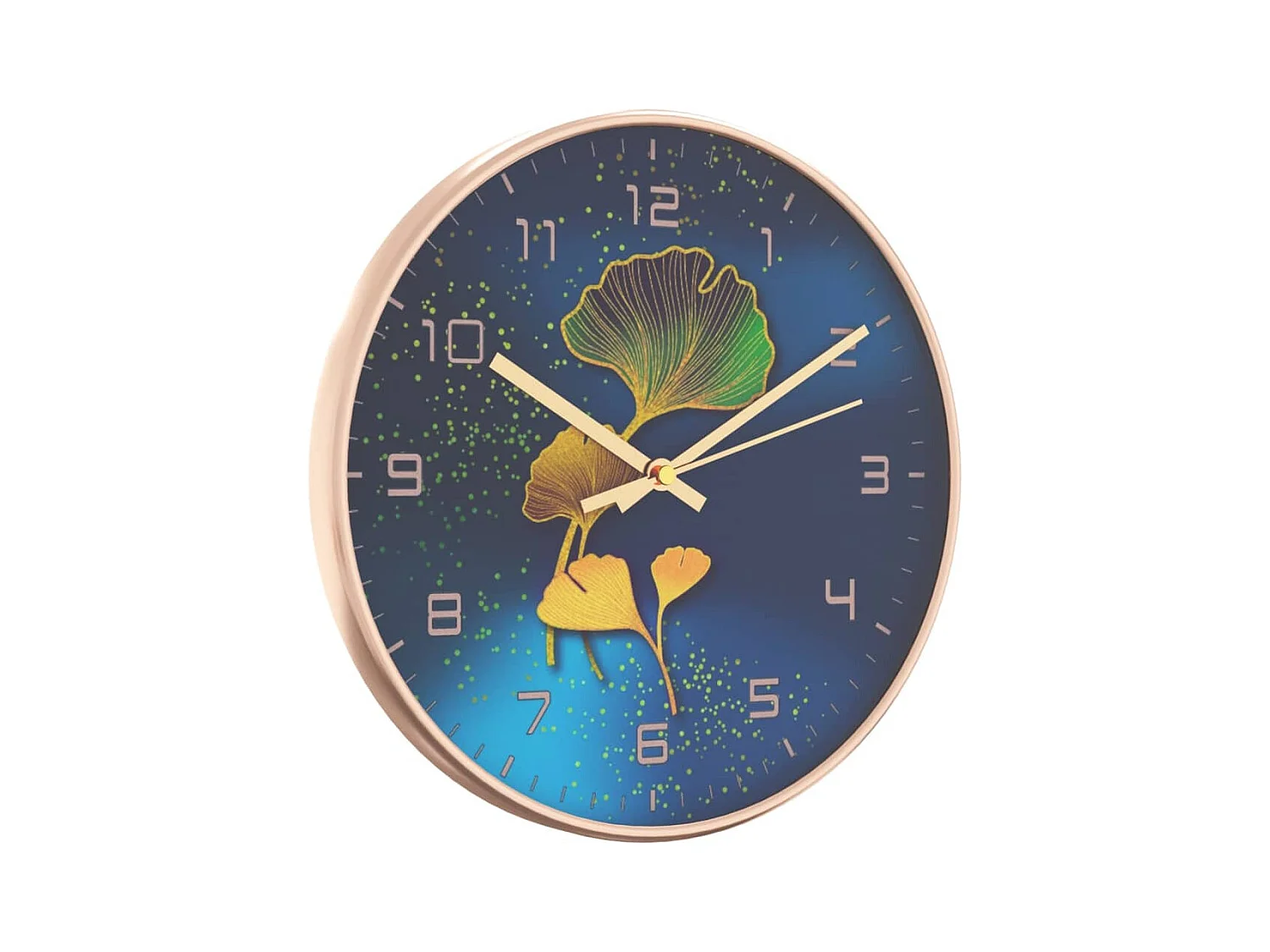 Horloge murale doré et bleu Ø29,5 cm polystyrène et verre FR222955