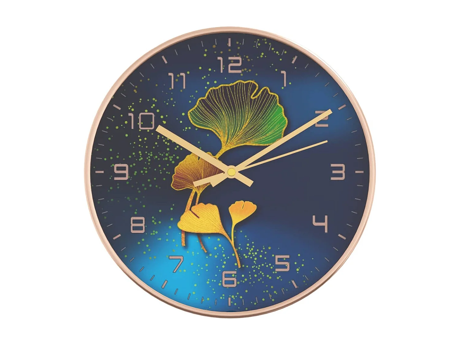 Horloge murale doré et bleu Ø29,5 cm polystyrène et verre FR222955