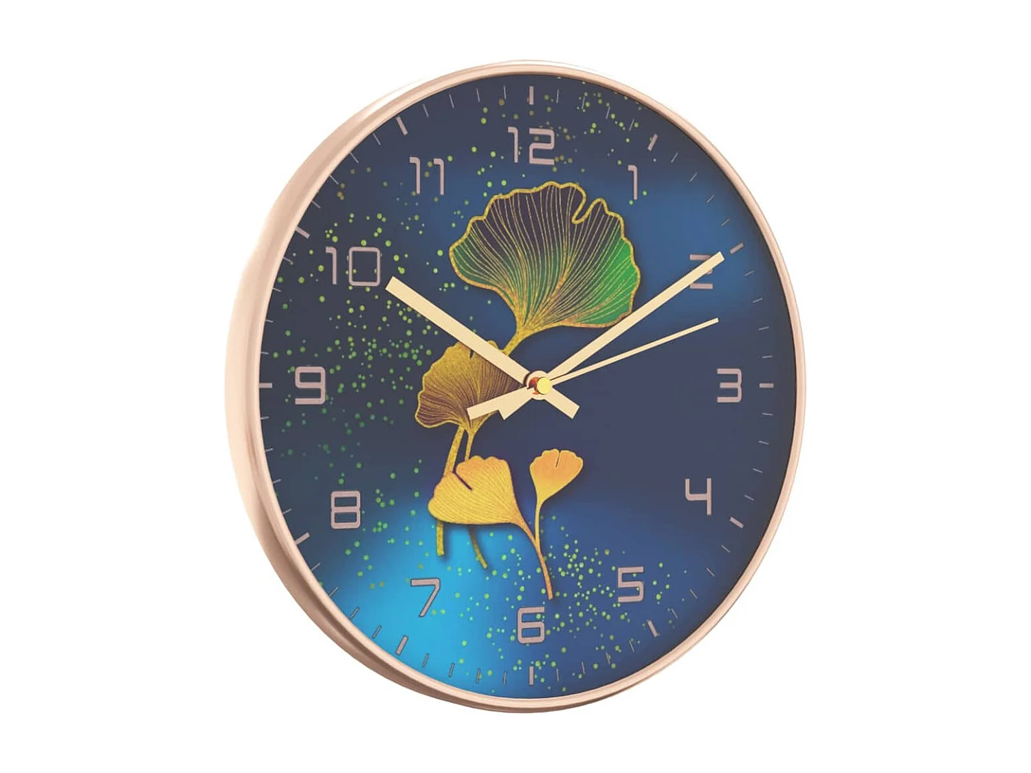 Horloge murale doré et bleu Ø29,5 cm polystyrène et verre FR222955