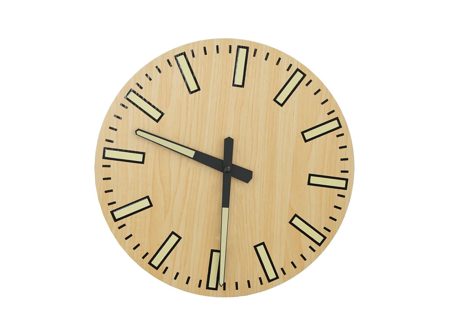 Horloge murale avec aiguilles lumineuses jaune Ø30 cm FR322628