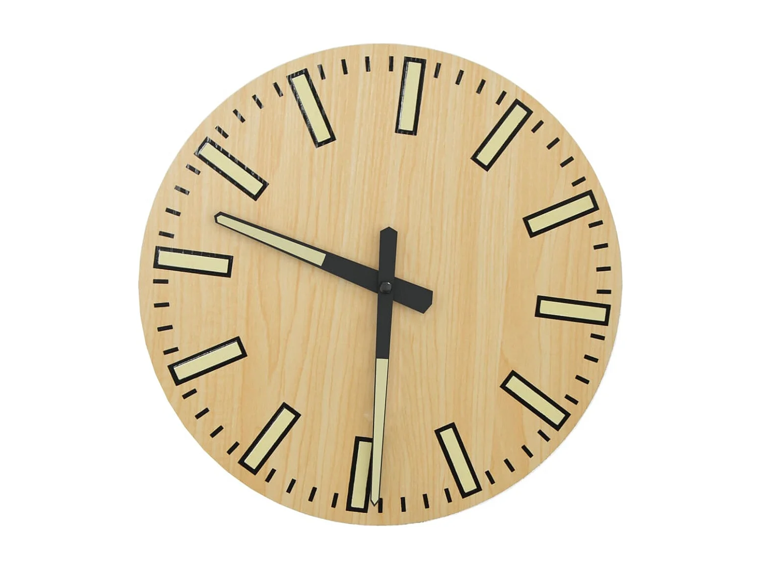 Horloge murale avec aiguilles lumineuses jaune Ø30 cm FR322628