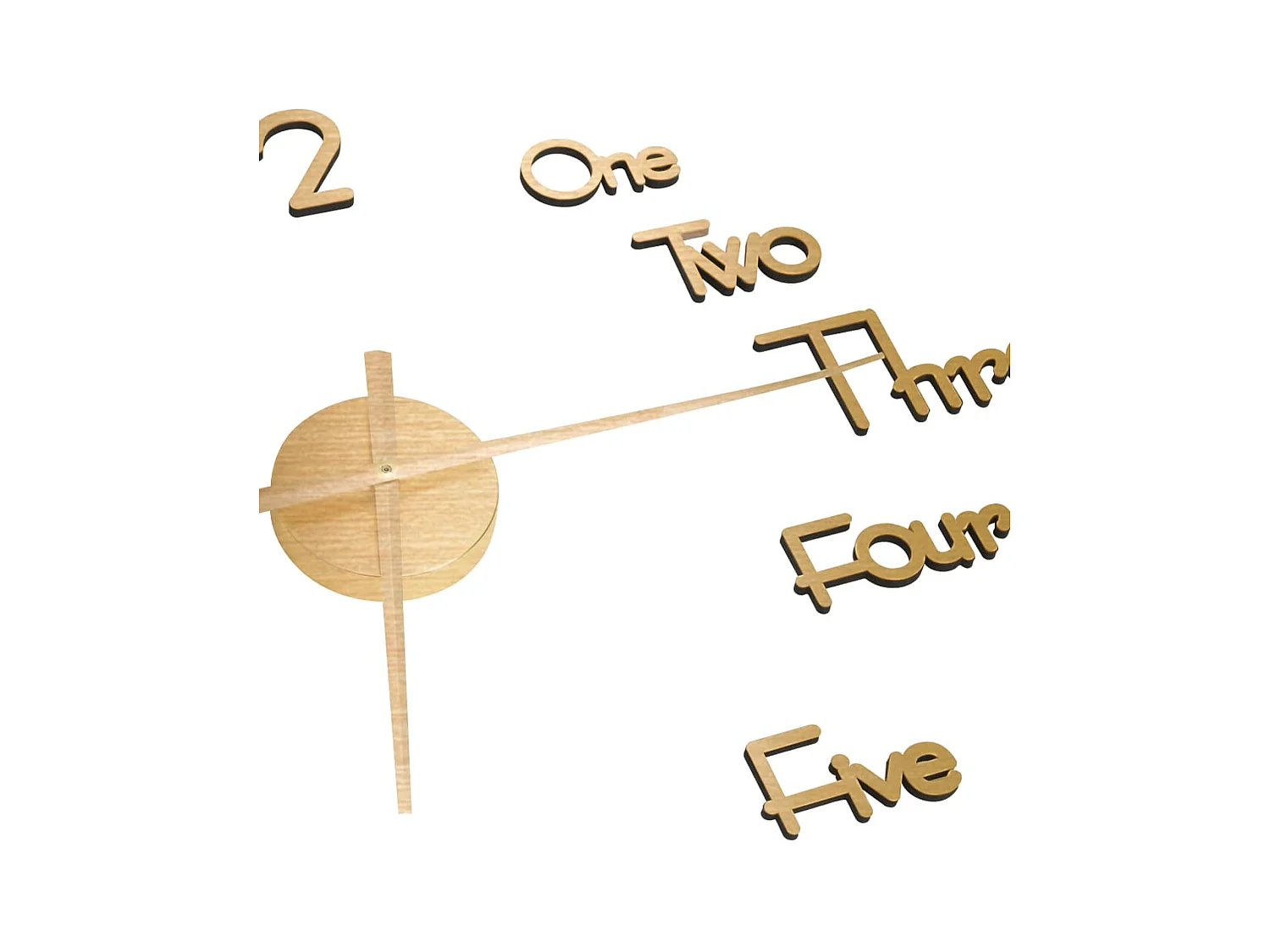 Reloj 3D de pared con diseño moderno dorado 100 cm XXL ES746394