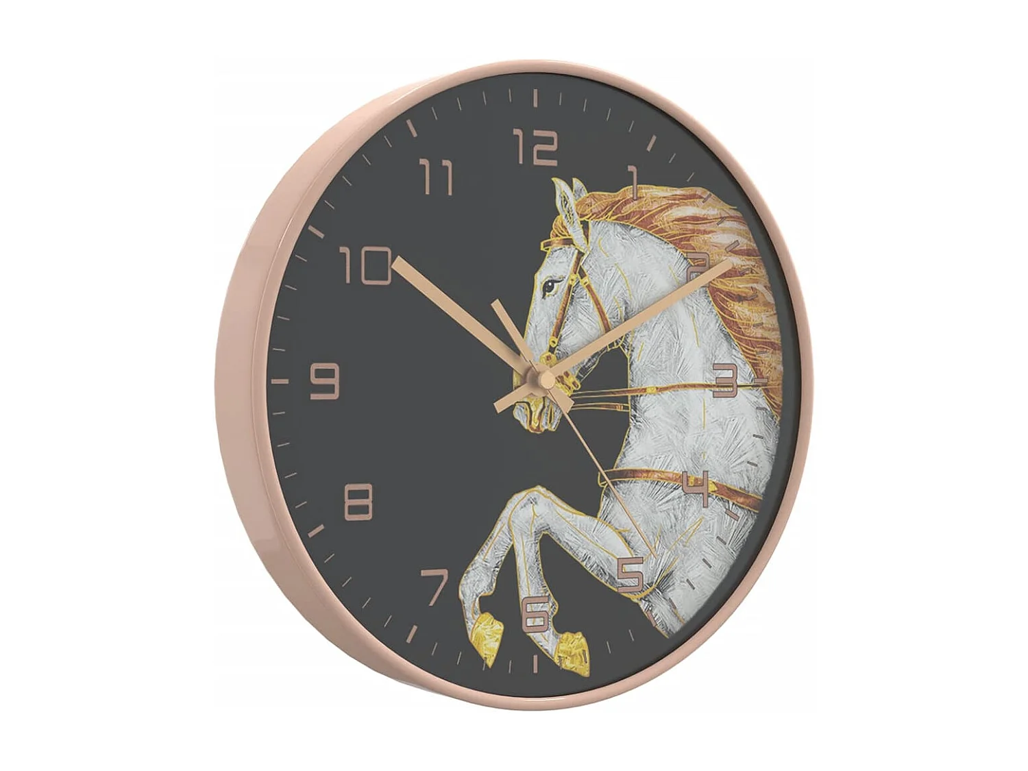 Horloge murale doré et blanc Ø29,5 cm polystyrène et verre FR908323