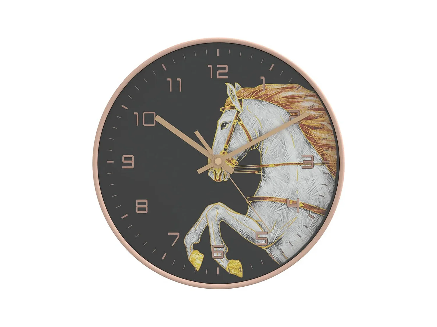 Reloj de pared poliestireno y cristal dorado y blanco Ø29,5 cm ES642293