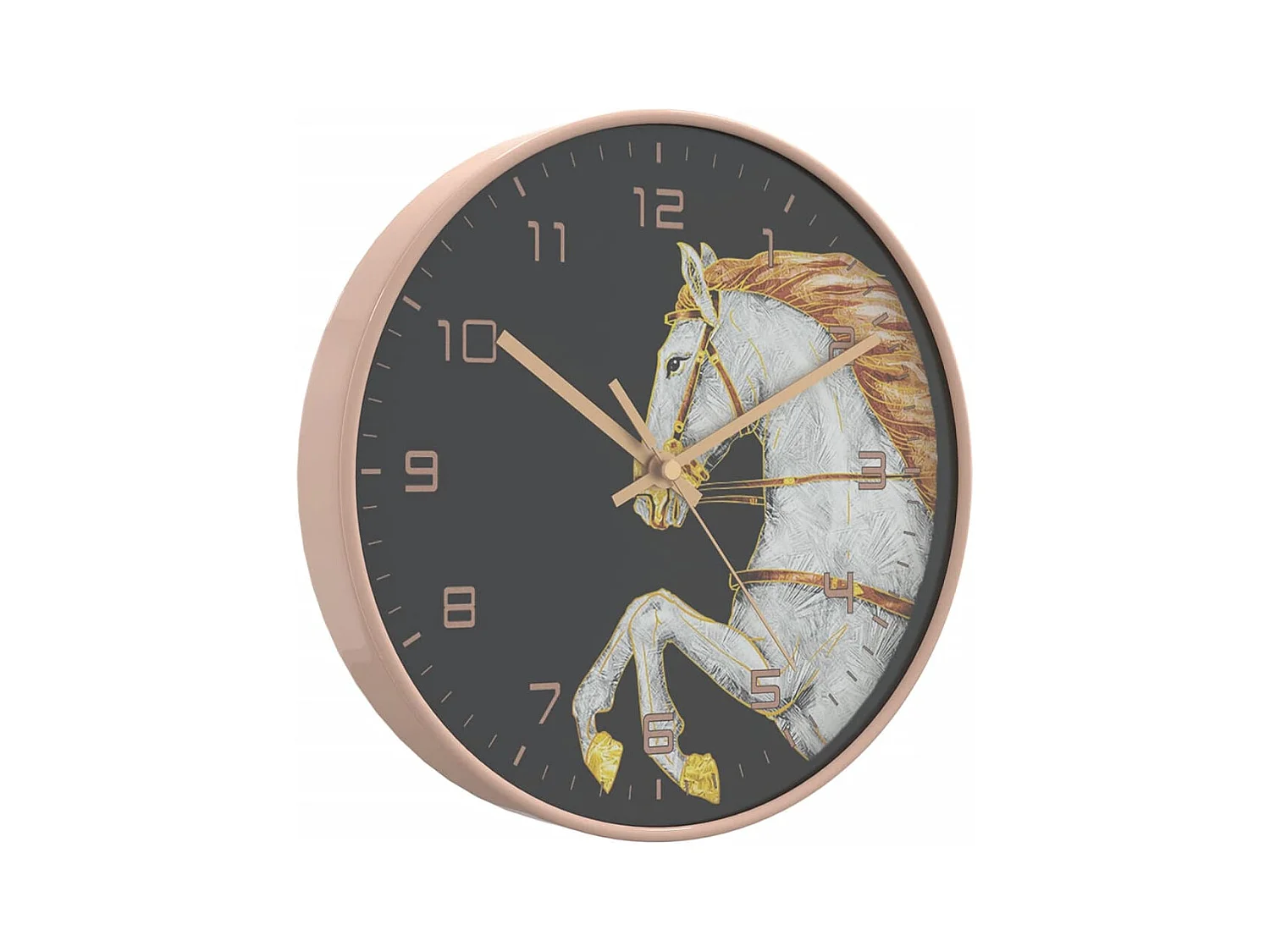 Reloj de pared poliestireno y cristal dorado y blanco Ø29,5 cm ES642293