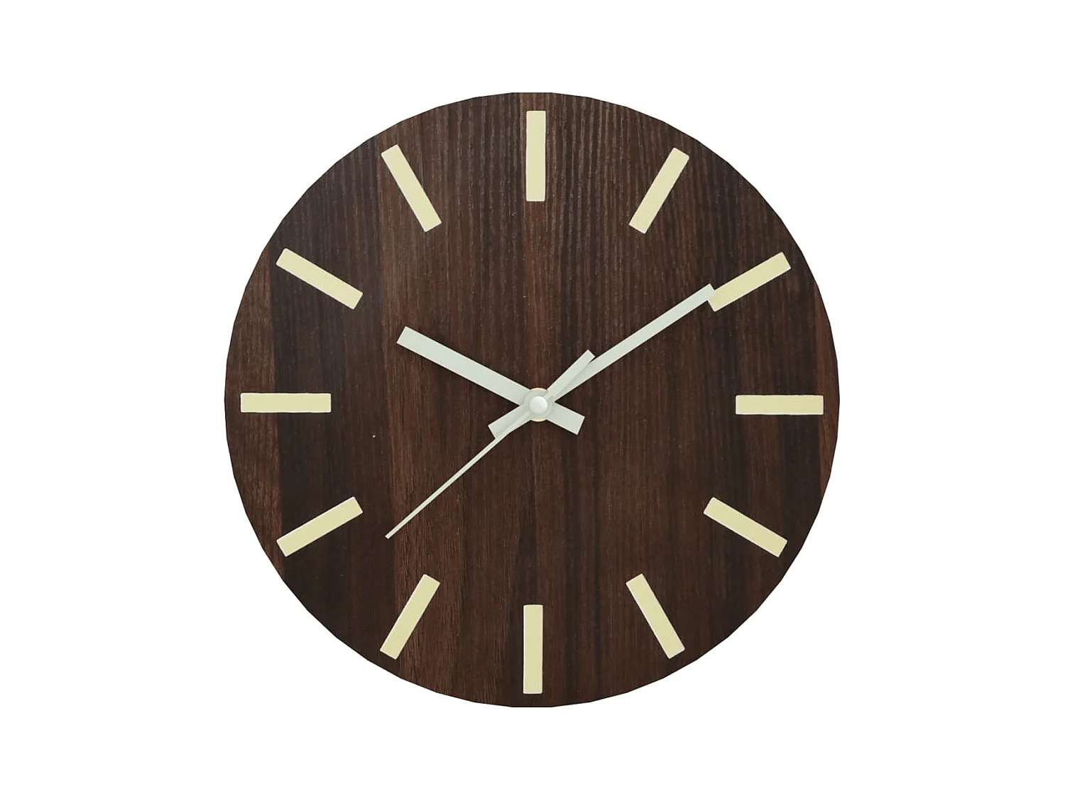 Horloge murale et échelles et aiguilles lumineuses marron Ø30cm FR424494