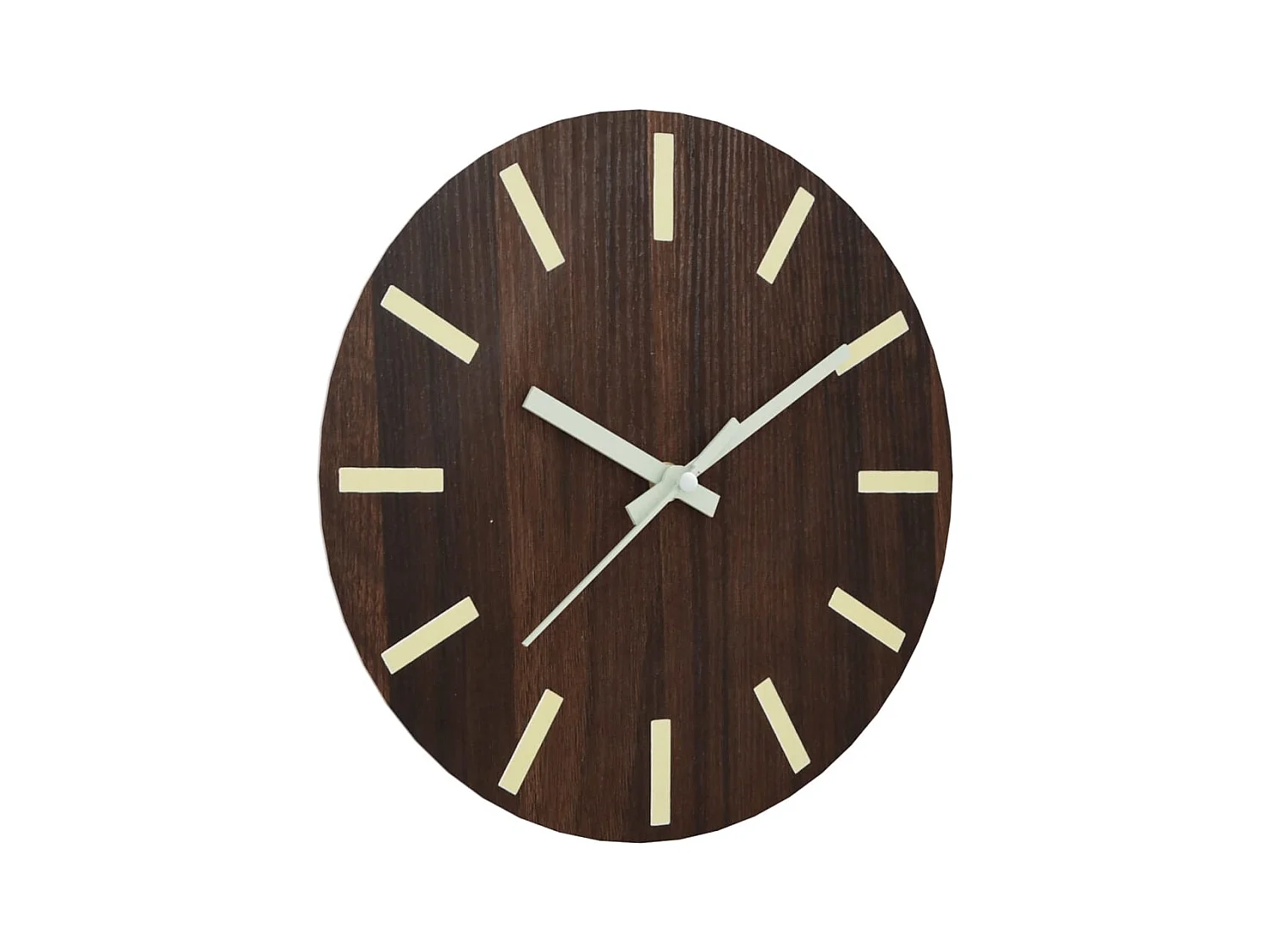 Horloge murale et échelles et aiguilles lumineuses marron Ø30cm FR424494