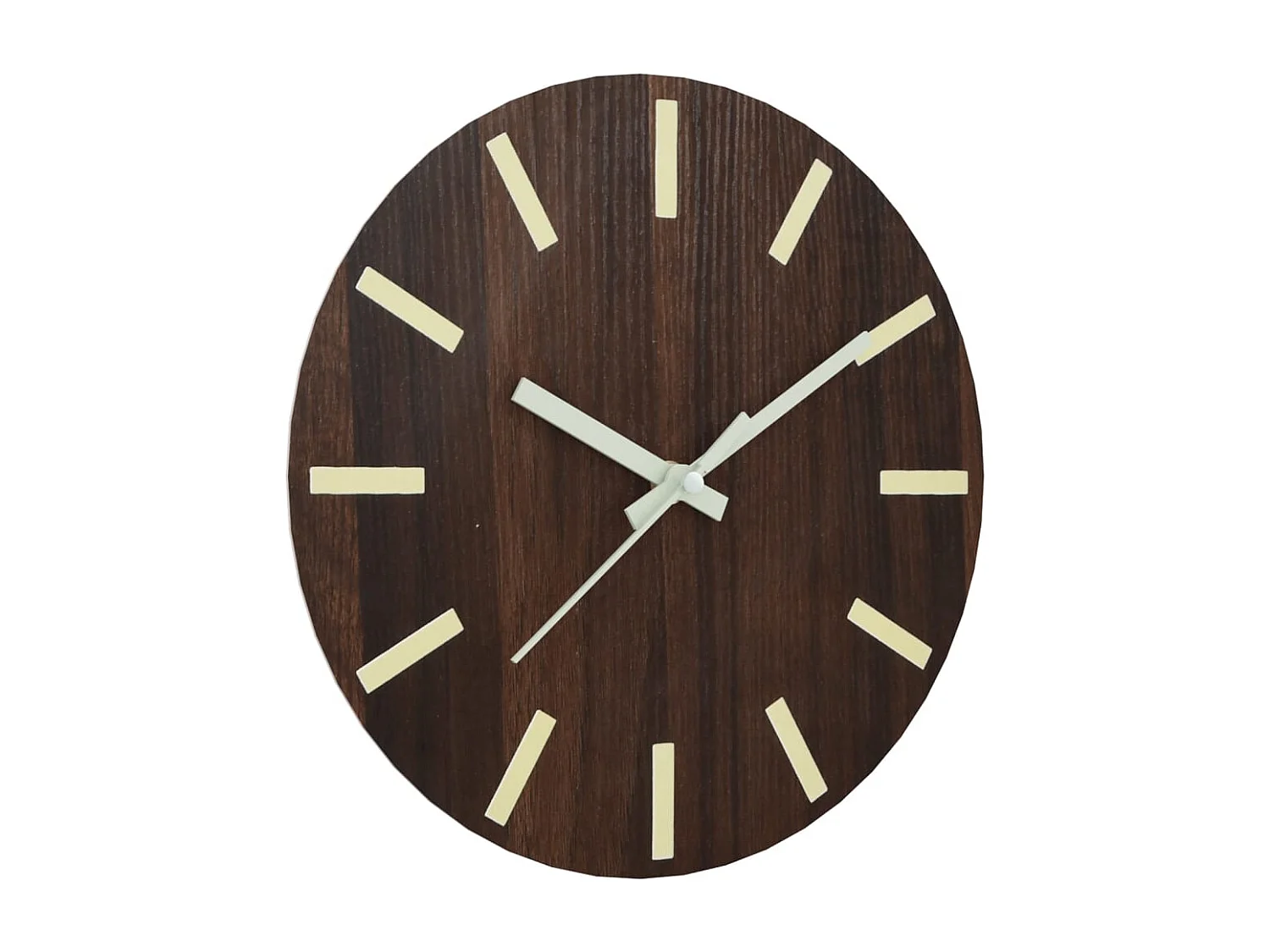 Reloj de pared con escalas y agujas luminosas marrón Ø30 cm ES778478