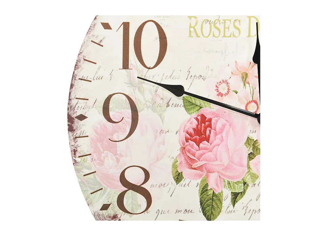 Horloge murale vintage Fleur 60 cm FR885592