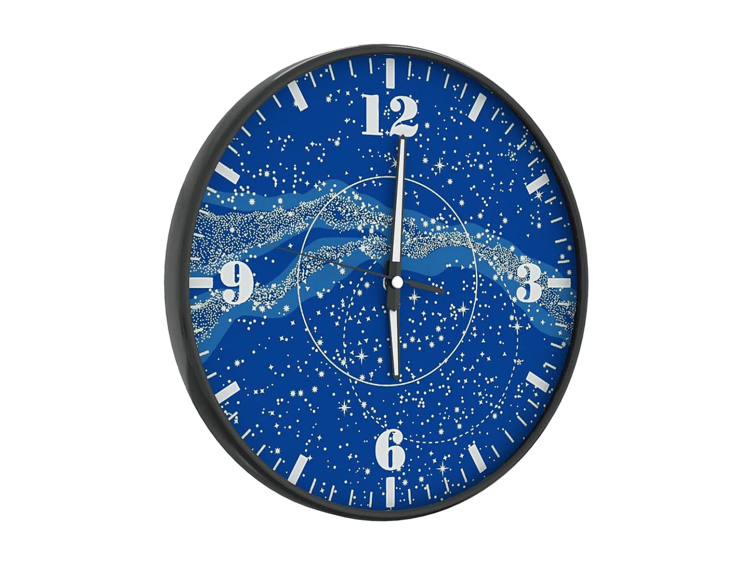Horloge murale et échelles et aiguilles lumineuses bleu Ø30 cm FR392832