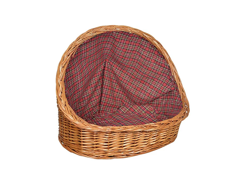 Cuccia lettiera in vimini con cuscino cesta lettino per animali 46x34x36 small