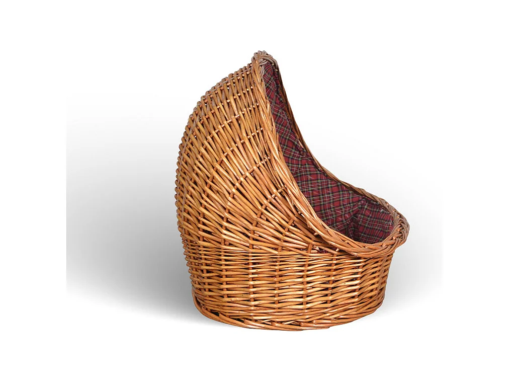 Cuccia lettiera in vimini con cuscino cesta lettino per animali 46x34x36 small