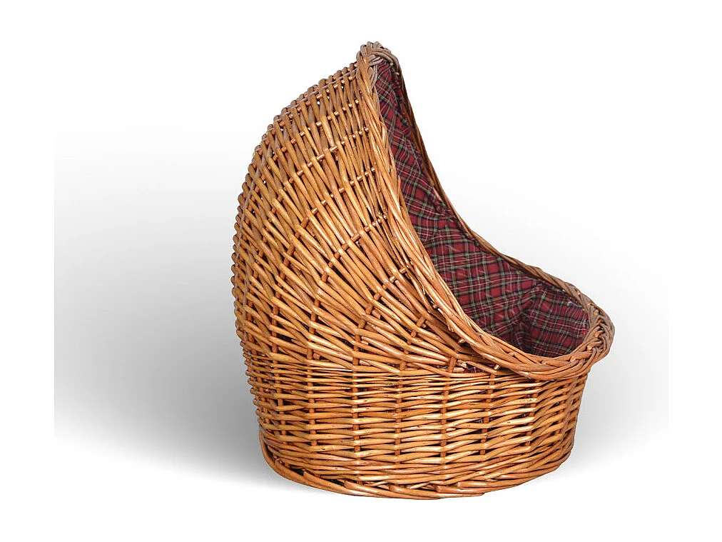 Panier pour animaux en osier avec coussin, 46x34x36 cm, petit