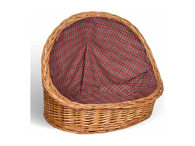 Cuccia lettiera in vimini con cuscino cesta lettino per animali 63x43x52 large